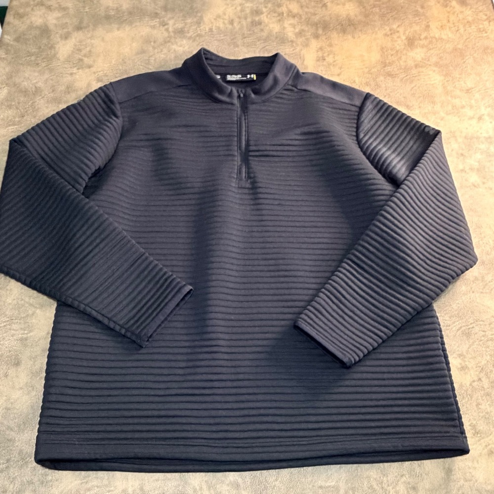 Under Armour Pullover Mens 2XL Black Ribbed 1/4 Zip South Bend Country Club 4713